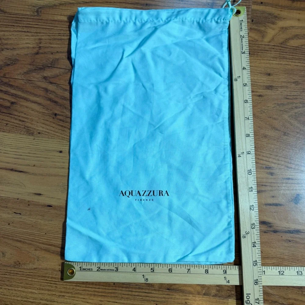 Aquazzura Firenze Turquoise Blue Shoe Dust Bags Set o3 Pineapple Logo Drawstring